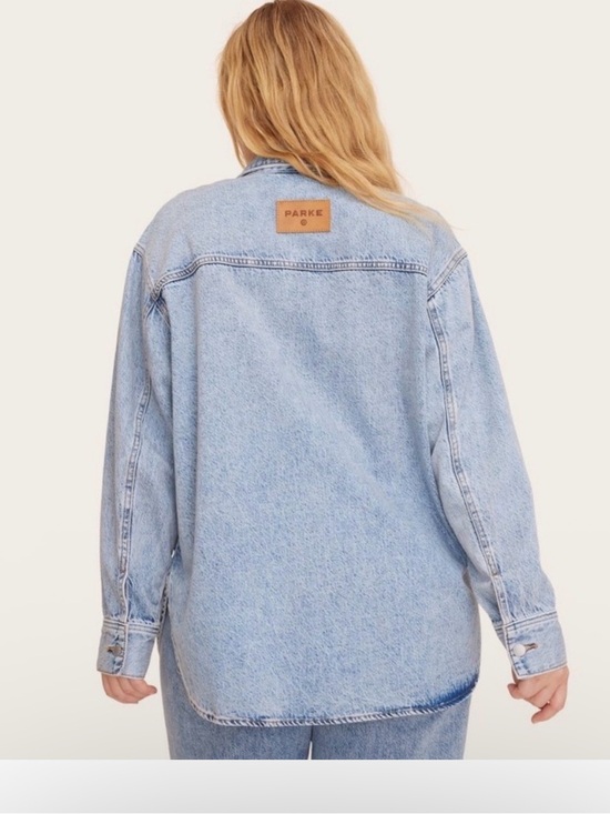 Parker Jackets & Blazers - Parke Light Blue Denim Jacket with Navy Tag